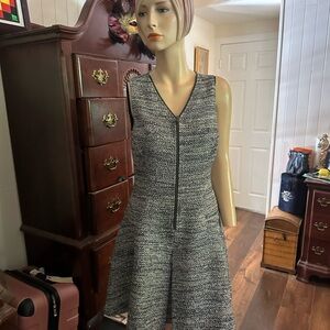 Theory Black and White Tweed Mini Dress